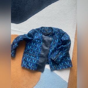 Vintage Club Monaco - Moto Style Blazer with Leather (sz 12)